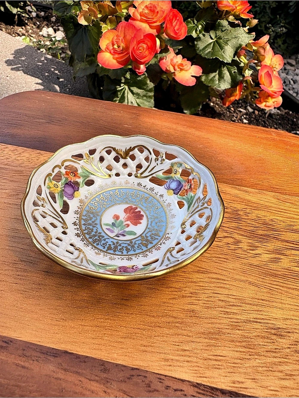 Schumann Bavaria Vintage Floral Openwork Serving Dish